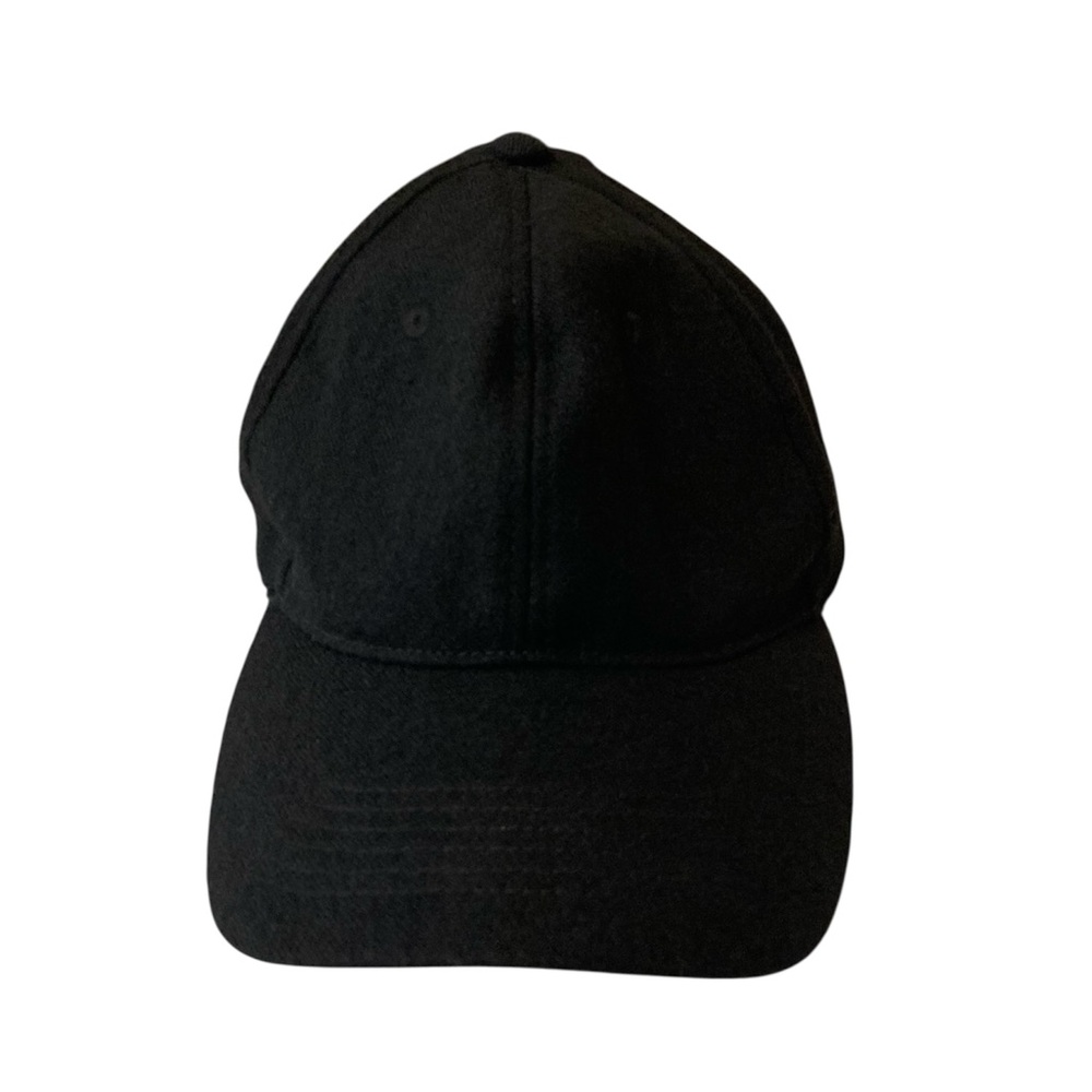 Team Addition Apparel Solid Blk 100% Wool Fitted Baseball Cap Size 7 3/8 Unisex
